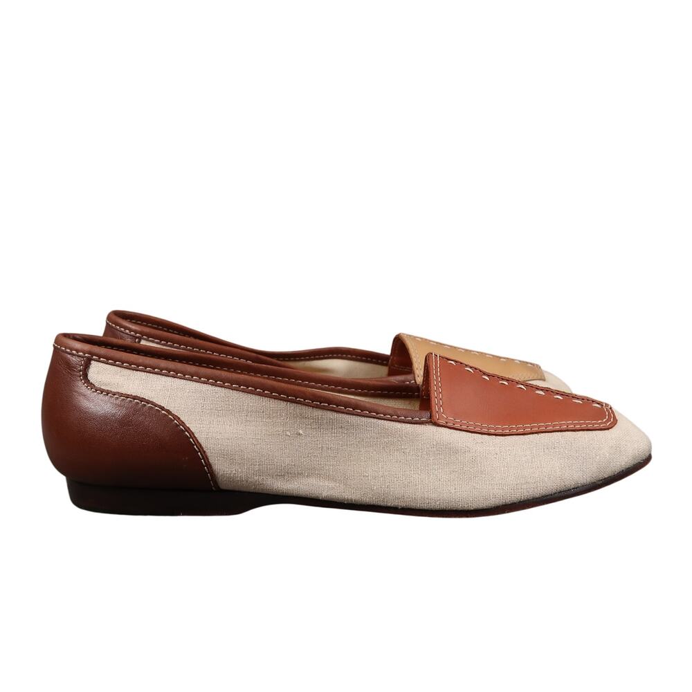 Enzo Angiolini Shoes Womens 8 Loafer Flats Liberty Leather Fabric Slip On Career